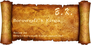 Borovnyák Kinga névjegykártya